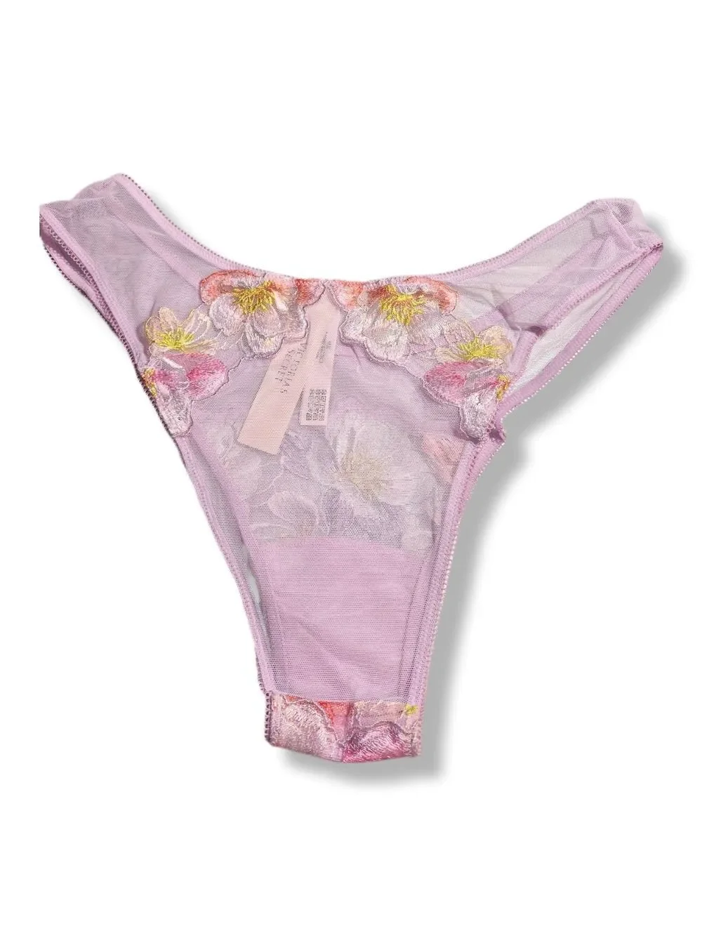 Victoria's Secret Lavender Pink Floral Sheer Thong